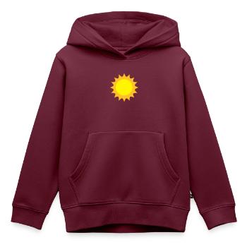Sonne - Kinder Premium Organic Hoodie - Burgunderrot - Vorne - AI Model Kid Female (0cm)
