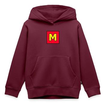 Mario - Kinder Premium Organic Hoodie - Burgunderrot - Vorne - AI Model Kid Female (0cm)