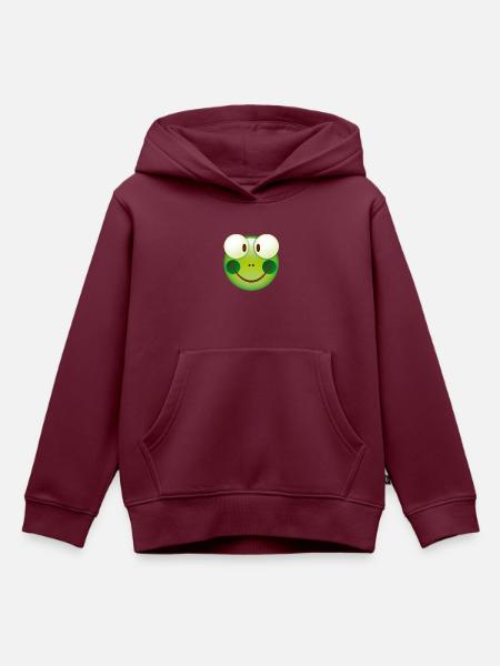 Smiley Frog - Kinder Premium Organic Hoodie - Burgunderrot