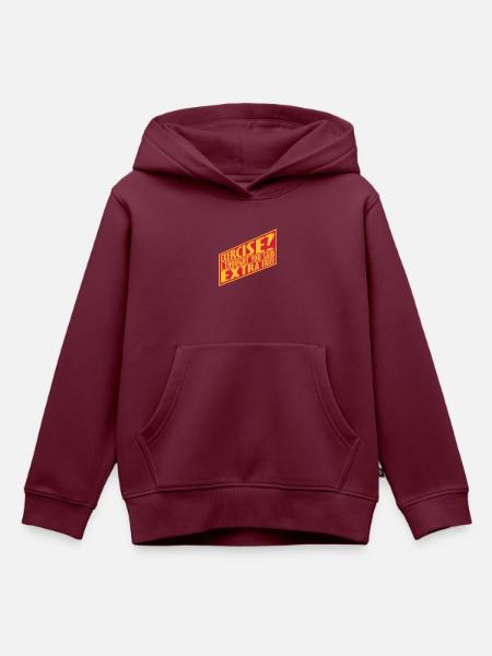 Exercise Extra Fries Zitat - Kinder Premium Organic Hoodie - Burgunderrot