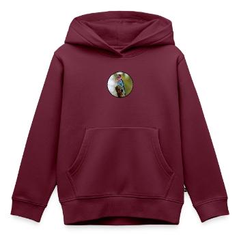Walze - Kinder Premium Organic Hoodie - Burgunderrot - Vorne - AI Model Kid Female (0cm)