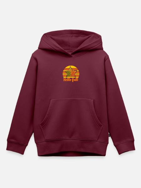 Herbst Hello Fall - Kinder Premium Organic Hoodie - Burgunderrot
