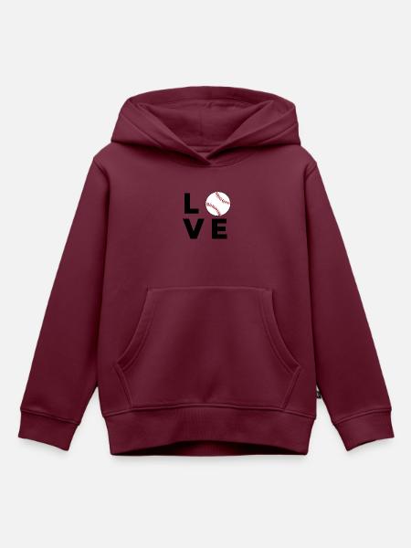 Baseball-Liebe - Kinder Premium Organic Hoodie - Burgunderrot
