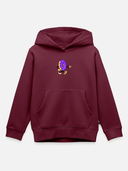 donut comic smile - Kinder Premium Organic Hoodie - Burgunderrot