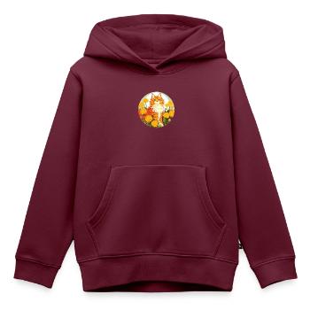 Orange Ingwer Tiger Tabby Katze - Kinder Premium Organic Hoodie - Burgunderrot - Vorne - AI Model Kid Female (0cm)
