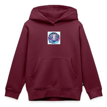 Zeus der Herrrscher des Blitzes - Kinder Premium Organic Hoodie - Burgunderrot - Vorne - AI Model Kid Female (0cm)