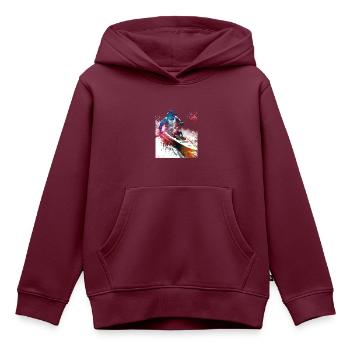 Kanusport Kunst #canoeing - Kinder Premium Organic Hoodie - Burgunderrot - Vorne - AI Model Kid Female (0cm)