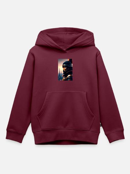 Futuristische Samurai - Kinder Premium Organic Hoodie - Burgunderrot