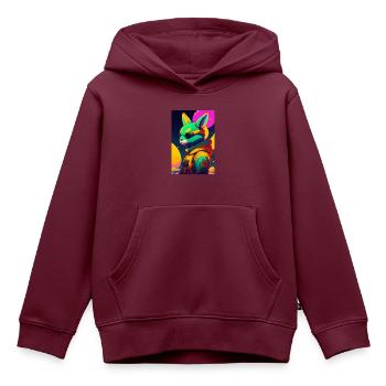 Astro Hase - Kinder Premium Organic Hoodie - Burgunderrot - Vorne - AI Model Kid Female (0cm)