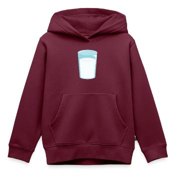 Glas Milch - Kinder Premium Organic Hoodie - Burgunderrot - Vorne - AI Model Kid Female (0cm)