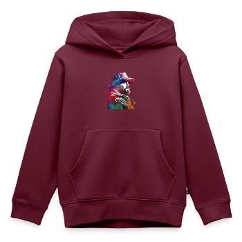Angelsport Kunst #fishing - Kinder Premium Organic Hoodie - Burgunderrot - Vorne - AI Model Kid Female (0cm)