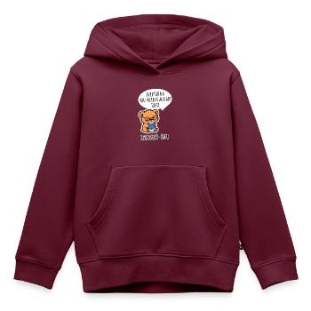 Philosoph-Bär - Alles was du brauchst ist schon da - Kinder Premium Organic Hoodie - Burgunderrot - Vorne - AI Model Kid Female (0cm)