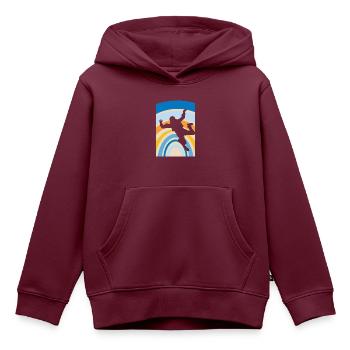 Skydiving Flugsport Freifall - Kinder Premium Organic Hoodie - Burgunderrot - Vorne - AI Model Kid Female (0cm)