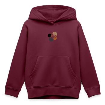 Kryptowährung Cryptowährung Coin - Kinder Premium Organic Hoodie - Burgunderrot - Vorne - AI Model Kid Female (0cm)