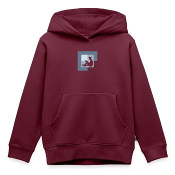 Literatur Bildung - Kinder Premium Organic Hoodie - Burgunderrot - Vorne - AI Model Kid Female (0cm)