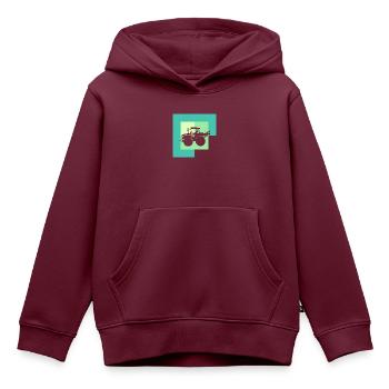 Bauer Ranch Landwirtschaft - Kinder Premium Organic Hoodie - Burgunderrot - Vorne - AI Model Kid Female (0cm)