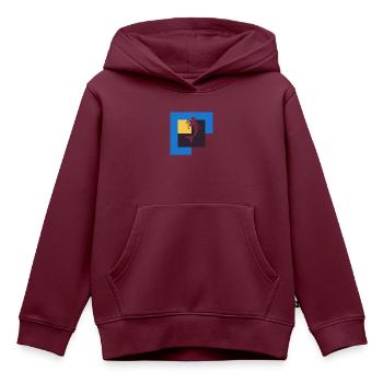 Seekuh Neptun - Kinder Premium Organic Hoodie - Burgunderrot - Vorne - AI Model Kid Female (0cm)