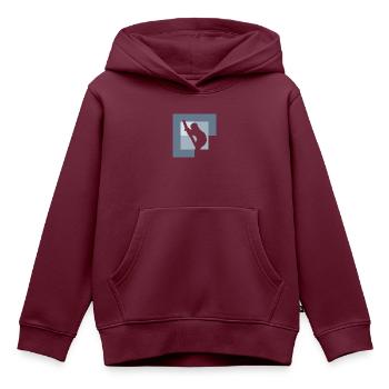 Rest Faultier Faul - Kinder Premium Organic Hoodie - Burgunderrot - Vorne - AI Model Kid Female (0cm)