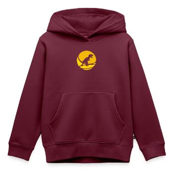 Dinosaurs Tyrannosaurus Reptil - Kinder Premium Organic Hoodie - Burgunderrot - Vorne - AI Model Kid Female (0cm)
