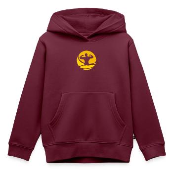 Bodybuilding Muskel Gewichte - Kinder Premium Organic Hoodie - Burgunderrot - Vorne - AI Model Kid Female (0cm)