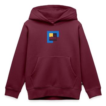 Modelleisenbahn Schienen Dampflokomotive - Kinder Premium Organic Hoodie - Burgunderrot - Vorne - AI Model Kid Female (0cm)
