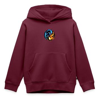 Druck Yin und Yang - Kinder Premium Organic Hoodie - Burgunderrot - Vorne - AI Model Kid Female (0cm)