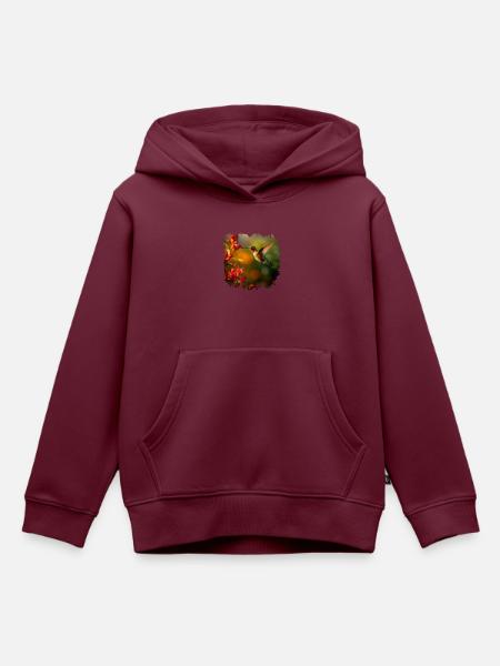 Kolibris brauchen Blüten - Kinder Premium Organic Hoodie - Burgunderrot