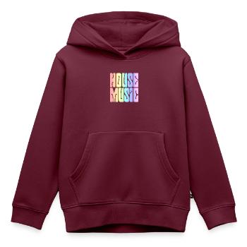 House-Musik - Pastel Rainbow - Kinder Premium Organic Hoodie - Burgunderrot - Vorne - AI Model Kid Female (0cm)