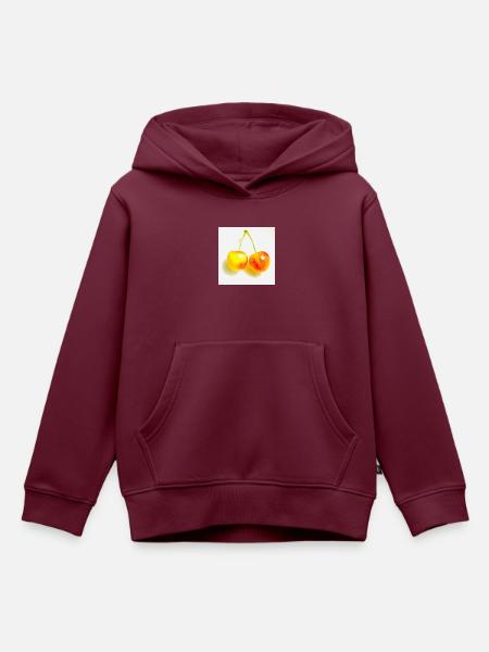 Kirsche - Kinder Premium Organic Hoodie - Burgunderrot
