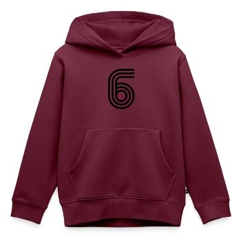 6 sechs six - Kinder Premium Organic Hoodie - Burgunderrot - Vorne - AI Model Kid Female (0cm)