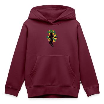 Samba - Kinder Premium Organic Hoodie - Burgunderrot - Vorne - AI Model Kid Female (0cm)