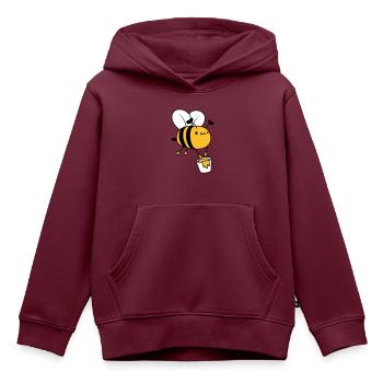 Honig Eimer Biene - Kinder Premium Organic Hoodie - Burgunderrot - Vorne - AI Model Kid Female (0cm)