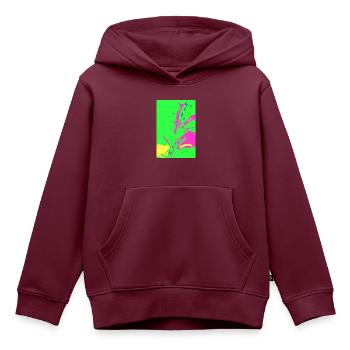 Gras in Pop Art - Kinder Premium Organic Hoodie - Burgunderrot - Vorne - AI Model Kid Female (0cm)