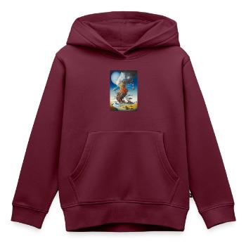 Elemente - Kinder Premium Organic Hoodie - Burgunderrot - Vorne - AI Model Kid Female (0cm)