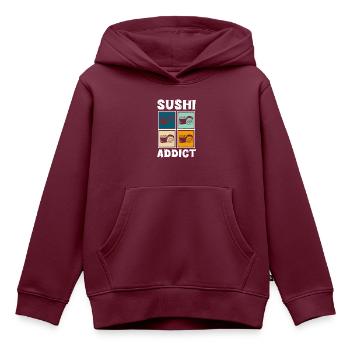 Japan Nigiri Stäbchen - Kinder Premium Organic Hoodie - Burgunderrot - Vorne - AI Model Kid Female (0cm)
