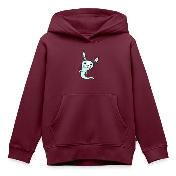 Hase Geist Gespenst spuken Halloween gruselig süß - Kinder Premium Organic Hoodie - Burgunderrot - Vorne - AI Model Kid Female (0cm)