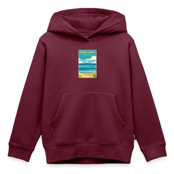 Hvide Sande Dänemark - Kinder Premium Organic Hoodie - Burgunderrot - Vorne - AI Model Kid Female (0cm)