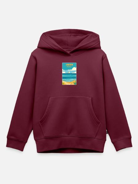 Amrum - Kinder Premium Organic Hoodie - Burgunderrot