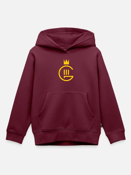 Monogramm Gustaf III. - Kinder Premium Organic Hoodie - Burgunderrot