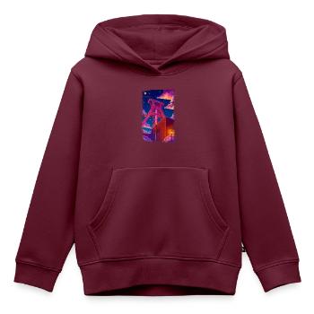 Förderturm Zeche Ruhrpott - Kinder Premium Organic Hoodie - Burgunderrot - Vorne - AI Model Kid Female (0cm)