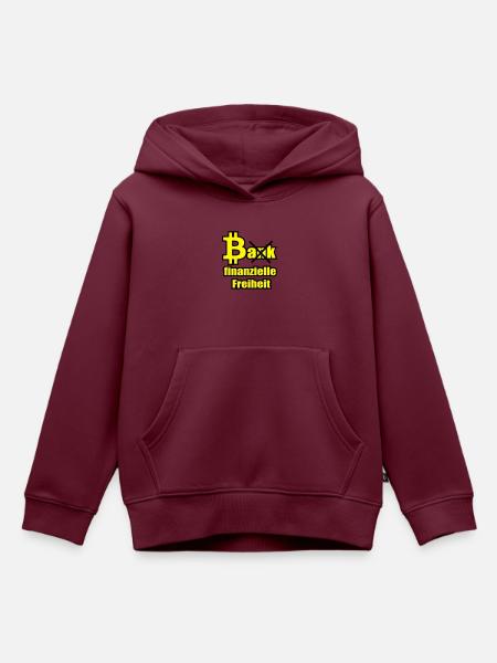 Bitcoin vs Bank - Kinder Premium Organic Hoodie - Burgunderrot