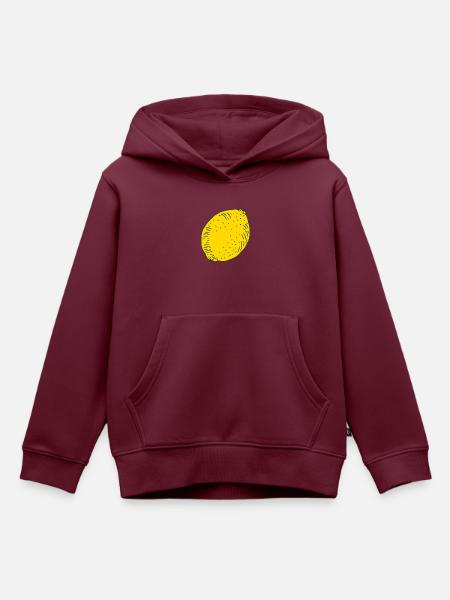 Zitrone - Kinder Premium Organic Hoodie - Burgunderrot