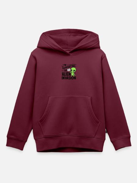 Alien Invasion - Humor - Kinder Premium Organic Hoodie - Burgunderrot