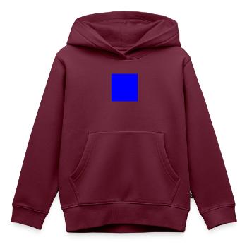 Quadrat - Kinder Premium Organic Hoodie - Burgunderrot - Vorne - AI Model Kid Female (0cm)