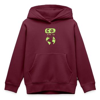 co2 - Kinder Premium Organic Hoodie - Burgunderrot - Vorne - AI Model Kid Female (0cm)