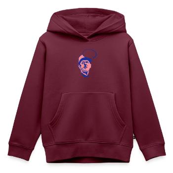General de Gaulle Gesicht blase Führer - Kinder Premium Organic Hoodie - Burgunderrot - Vorne - AI Model Kid Female (0cm)