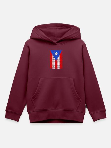 8bit Puerto Rico - Kinder Premium Organic Hoodie - Burgunderrot
