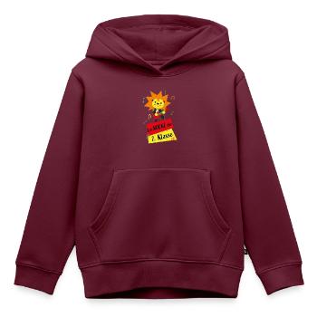 Ich rocke die 2. Klasse - Grundschule Klasse 2 - Kinder Premium Organic Hoodie - Burgunderrot - Vorne - AI Model Kid Female (0cm)