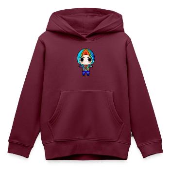 Chibi Zentangle - Kinder Premium Organic Hoodie - Burgunderrot - Vorne - AI Model Kid Female (0cm)