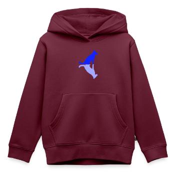 Hund Gespiegelt Schatten Spiegelung Reflektion - Kinder Premium Organic Hoodie - Burgunderrot - Vorne - AI Model Kid Female (0cm)